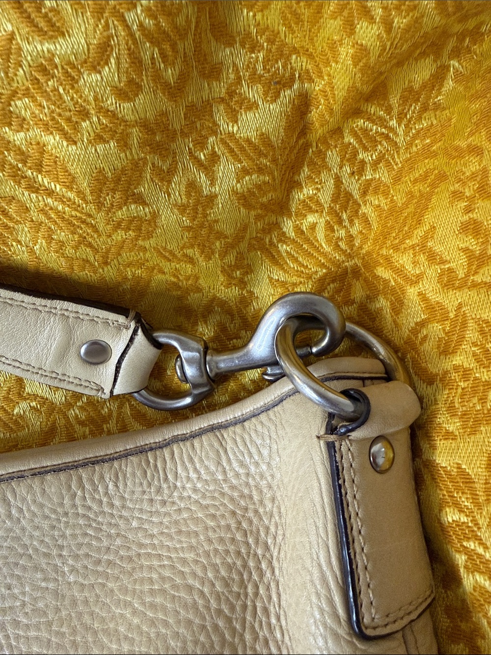Coach Taupe Pebbled Leather Hobo with Silver Hardware - Picture 4 of 7